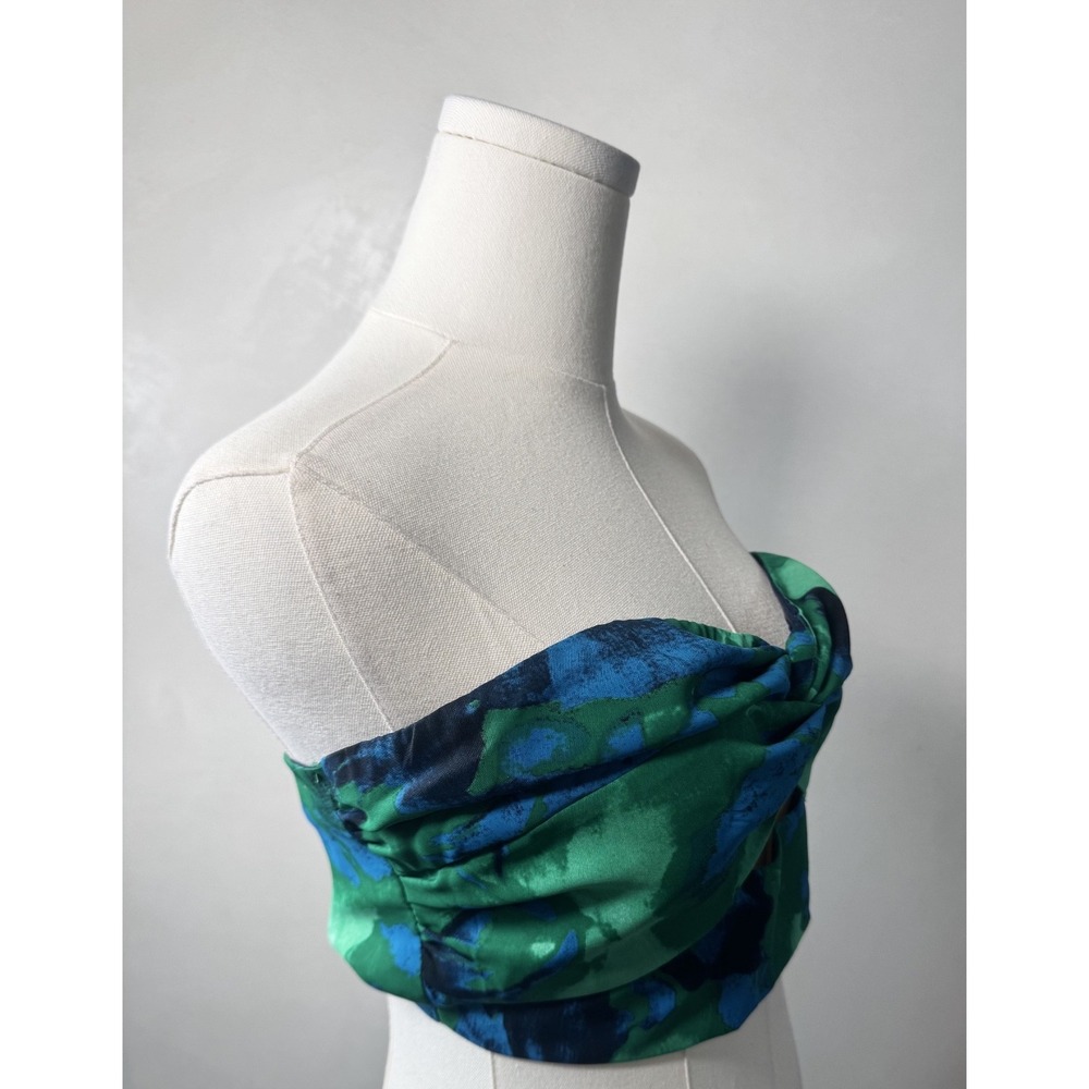 Vici Women's Tropical Hawaiian Print Vacation Resort Tulum Crop Top Sz M Darling - Picture 2 of 4